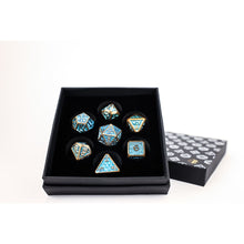 LPG Dice RPG Set Draco Bright Blue/Brass