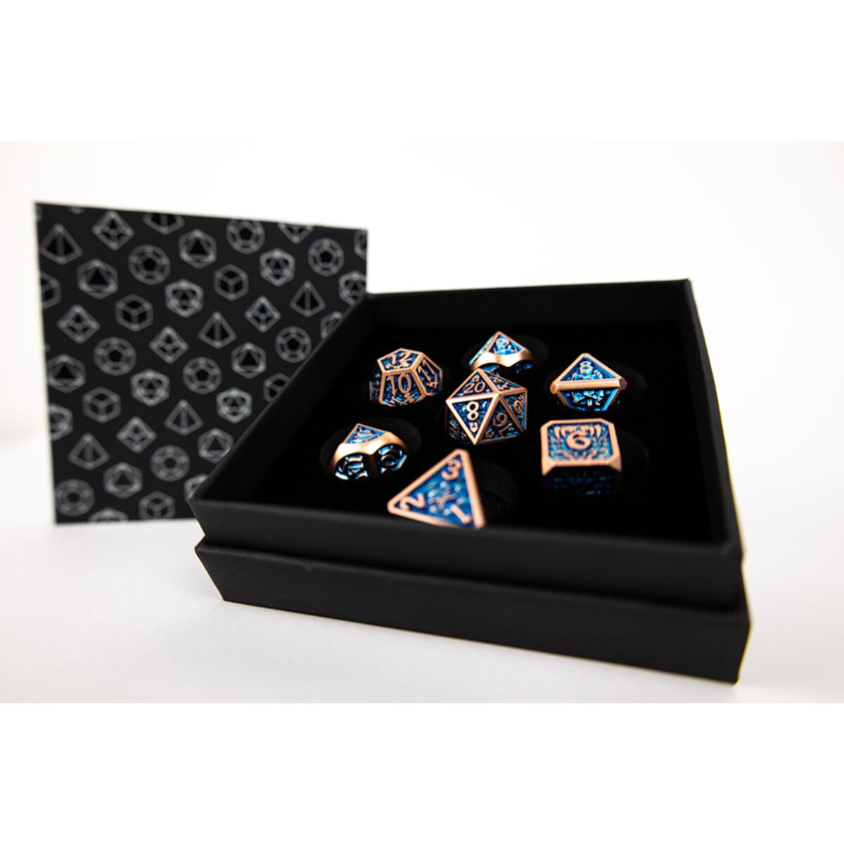 LPG Dice RPG Set Draco Dark Blue/Brass