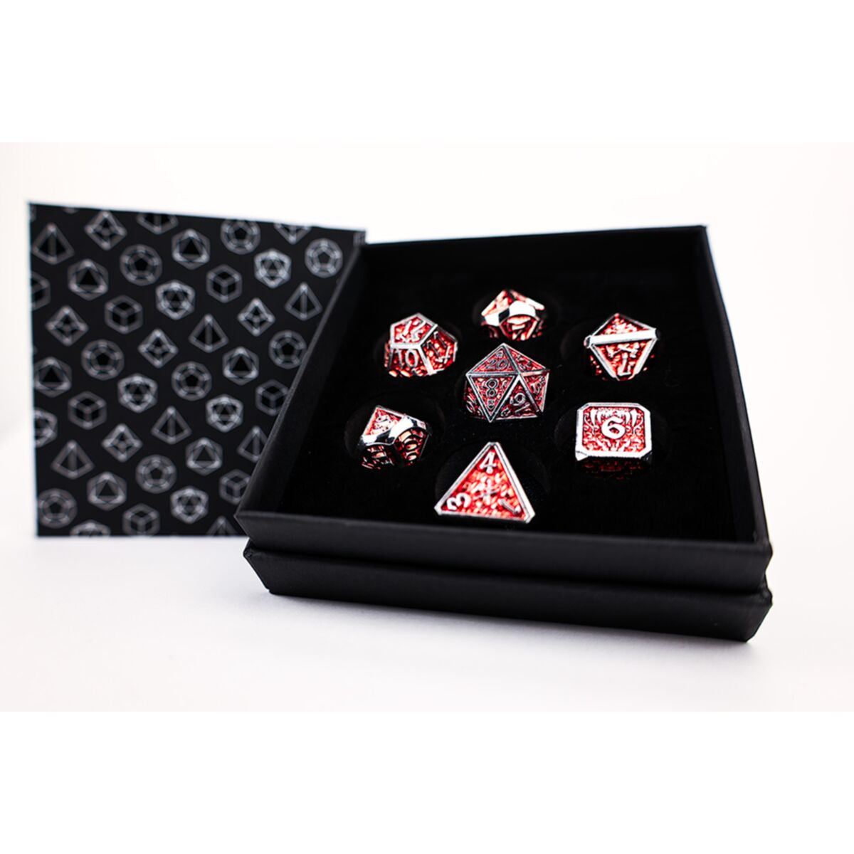 LPG Dice RPG Set Draco Dark Red/Silver