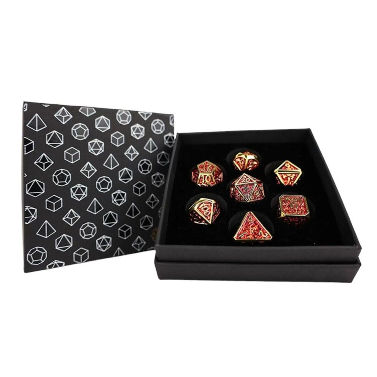 LPG Dice RPG Set Draco Dark Red/Gold