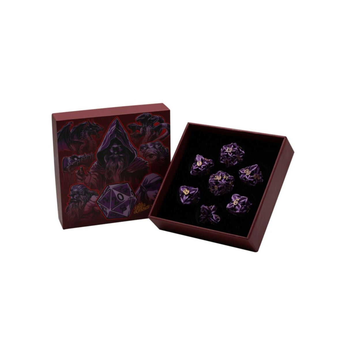 LPG Dice Leaf RPG Set Purple/Gold