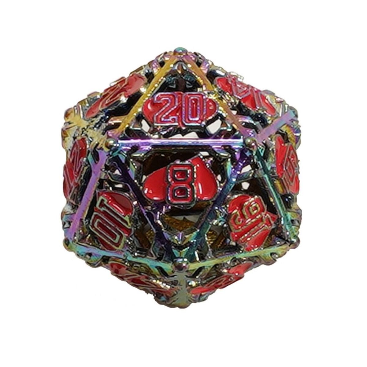 LPG Dice Heart RPG Set Rainbow/Red