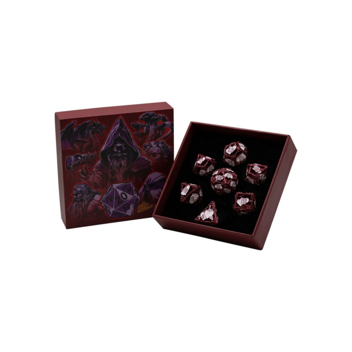 LPG Dice Heart RPG Set Red/White
