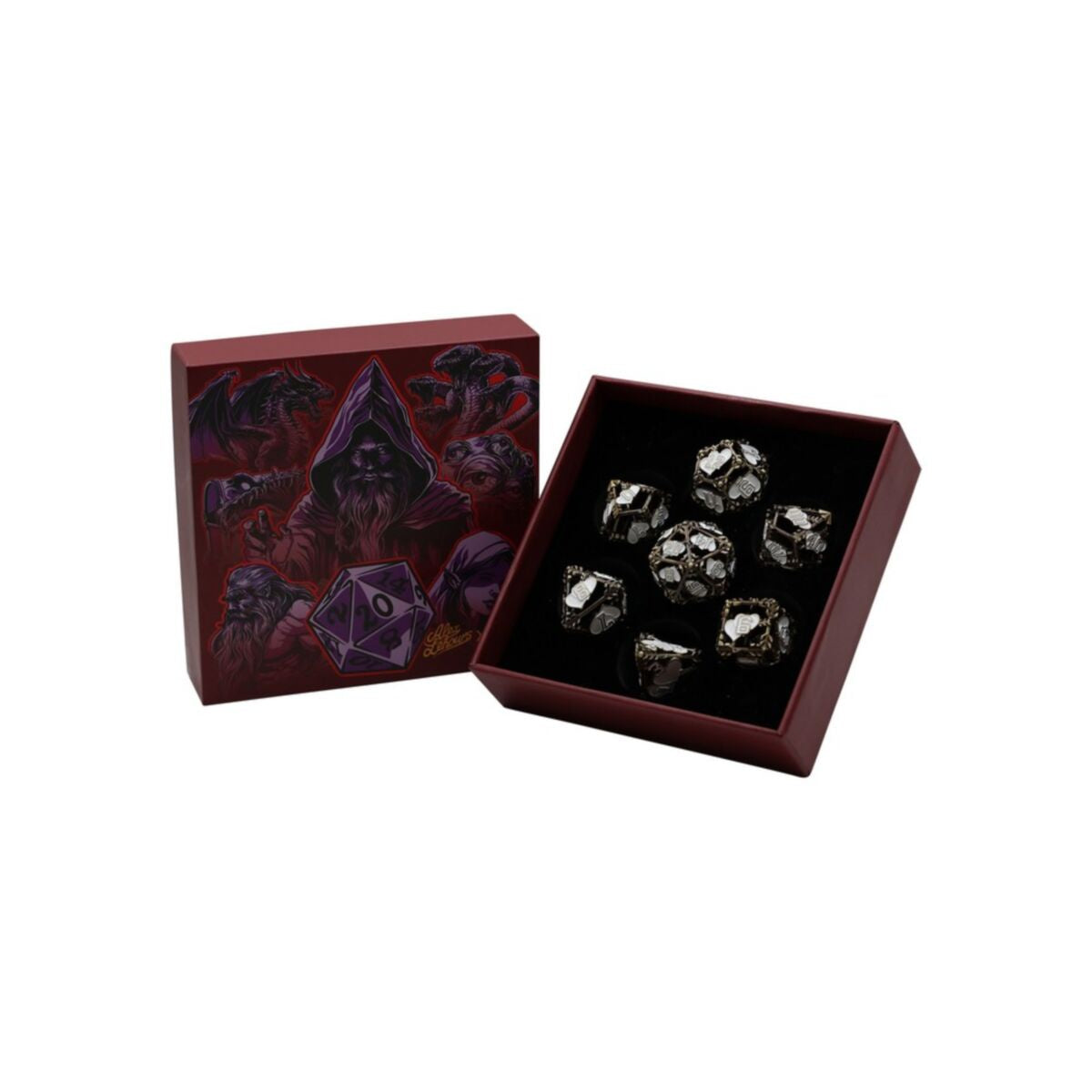 LPG Dice Heart RPG Set Gold/Silver