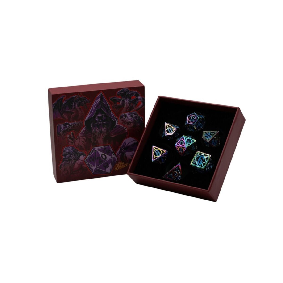 LPG Dice Diamond RPG Set Rainbow/Blue