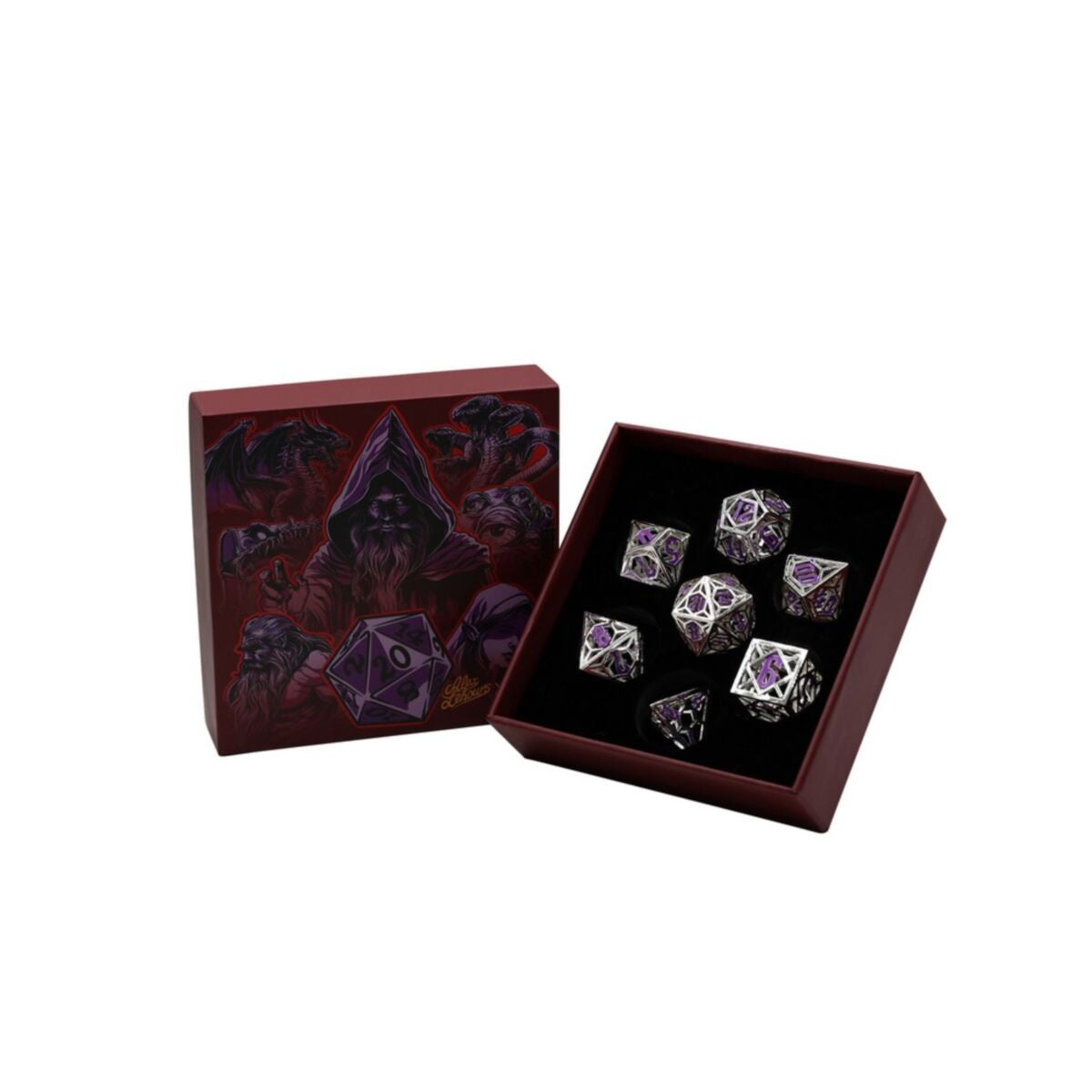 LPG Dice Diamond RPG Set Silver/Purple