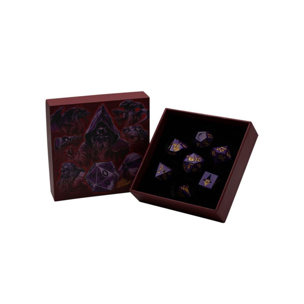 LPG Dice Mage RPG Set Purple/Gold