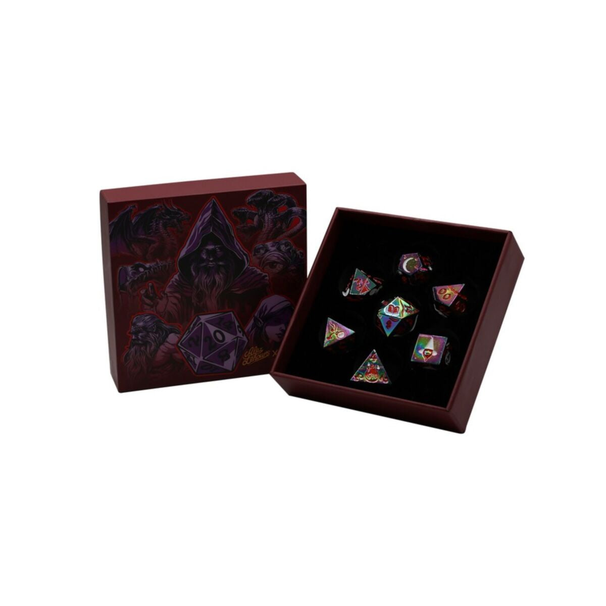 LPG Dice Mage RPG Set Rainbow/Red