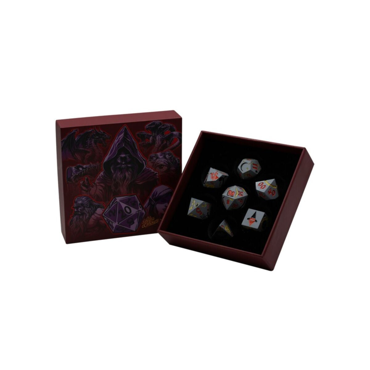 LPG Dice Mage RPG Set Silver/Orange