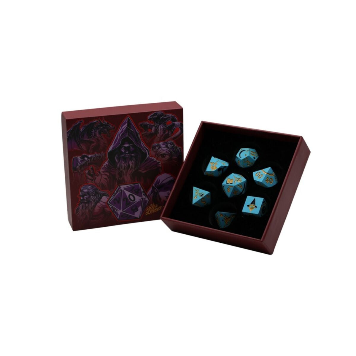 LPG Dice Mage RPG Set Aqua/Gold