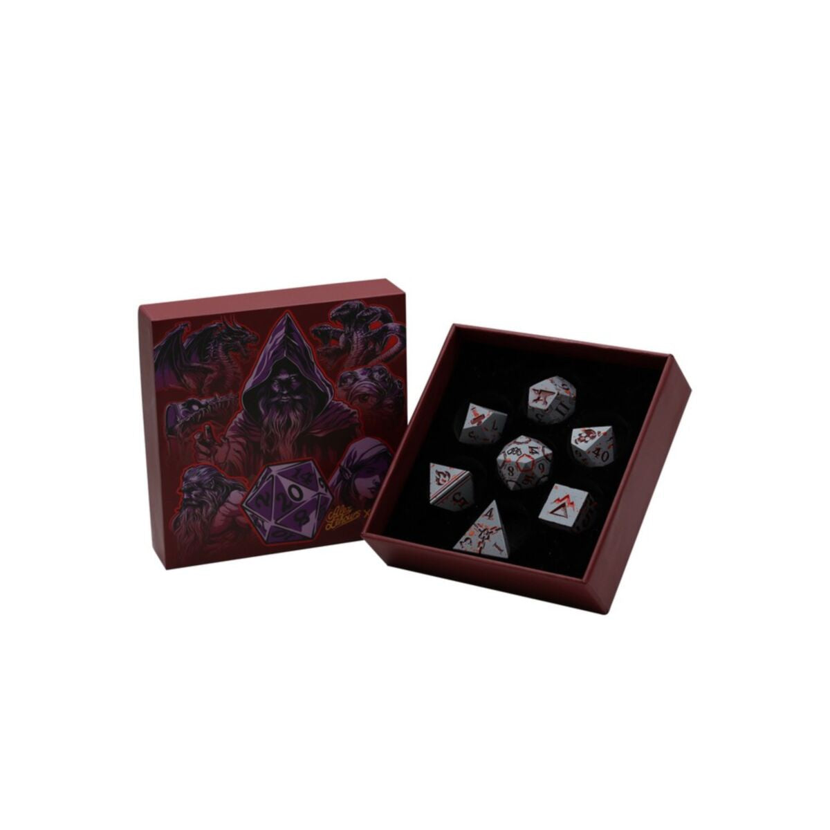 LPG Dice Warrior RPG Set Bloodied Metal