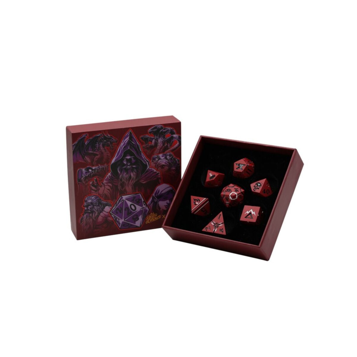 LPG Dice Warrior RPG Set Red/Black