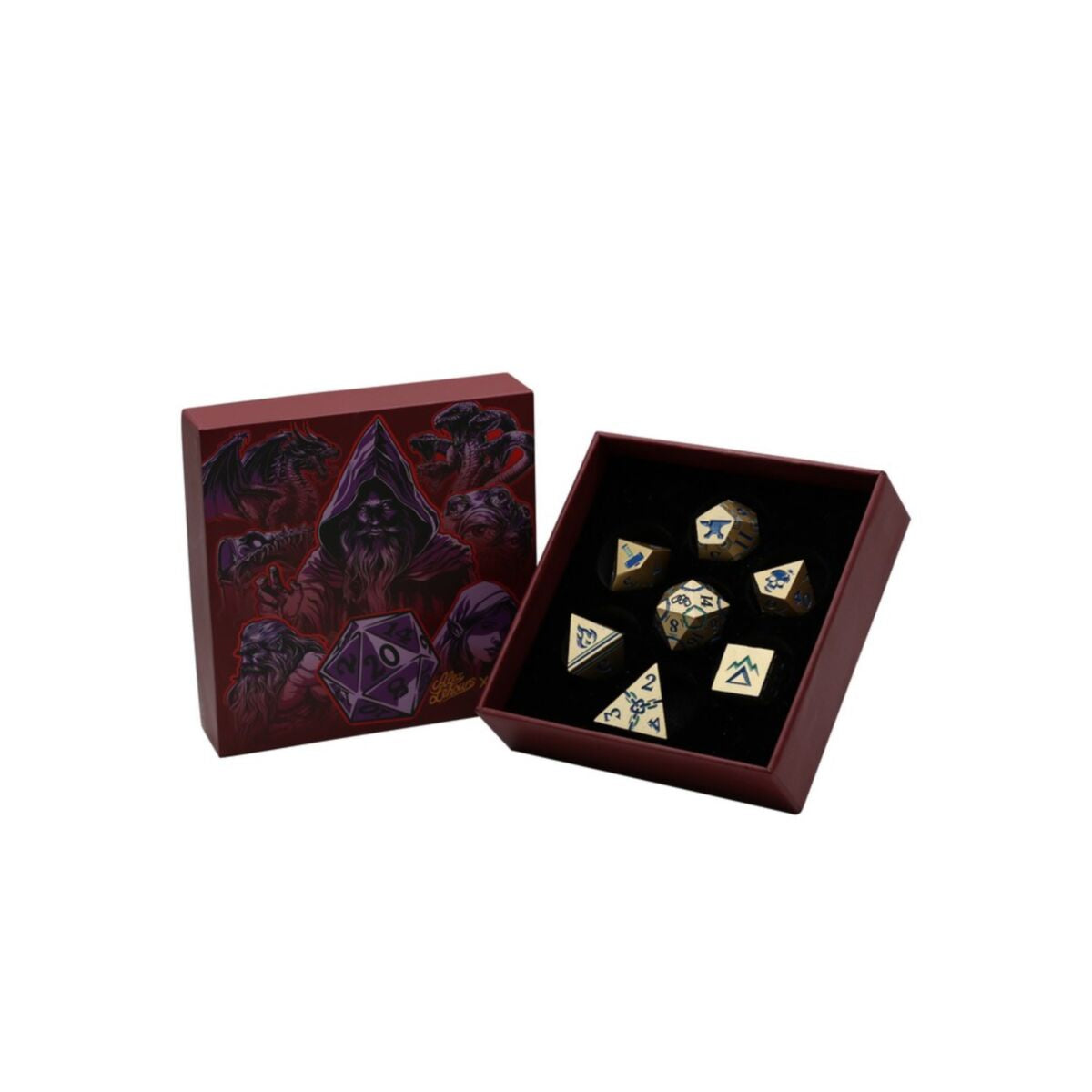 LPG Dice Warrior RPG Set Gold/Blue