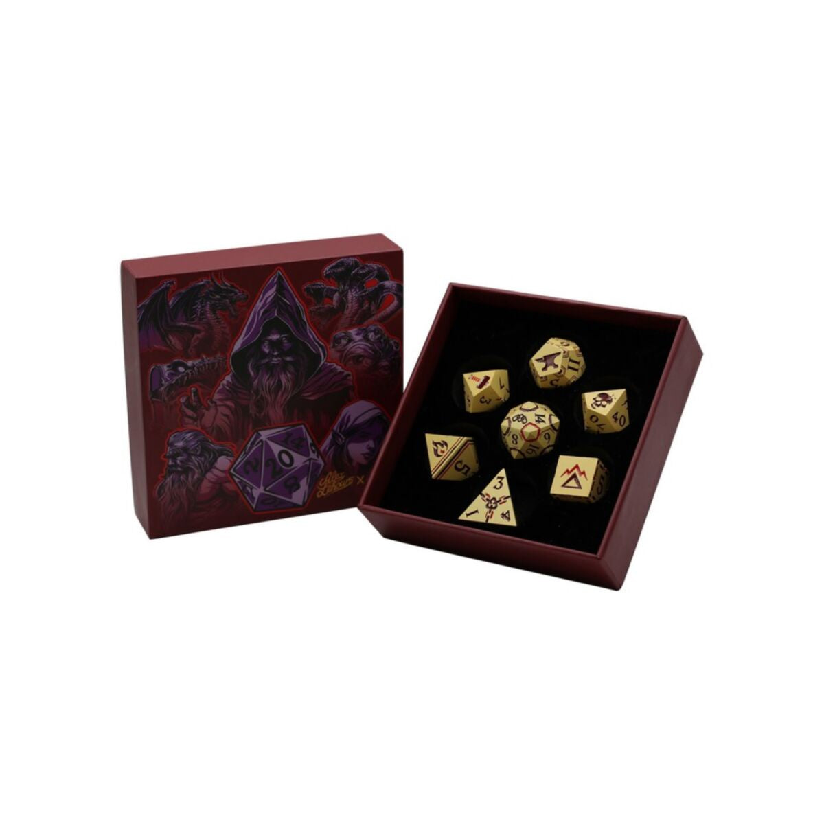 LPG Dice Warrior RPG Set Yellow/Red