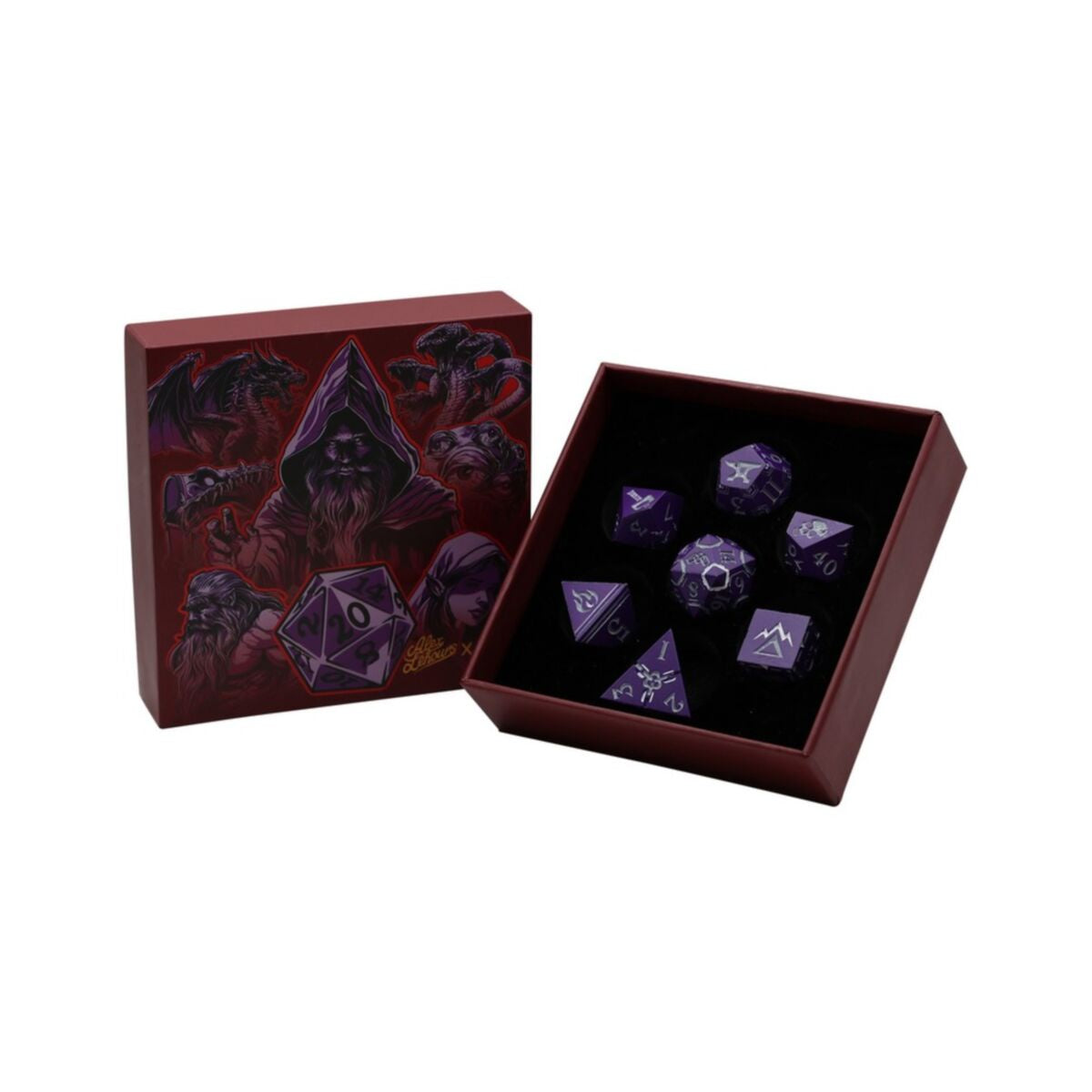 LPG Dice Warrior RPG Set Purple/Silver