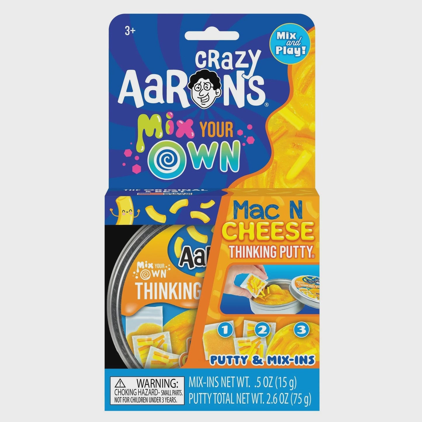 Crazy Aaron's Thinking Putty Mix Your Own Mac N Cheese 4" Tin